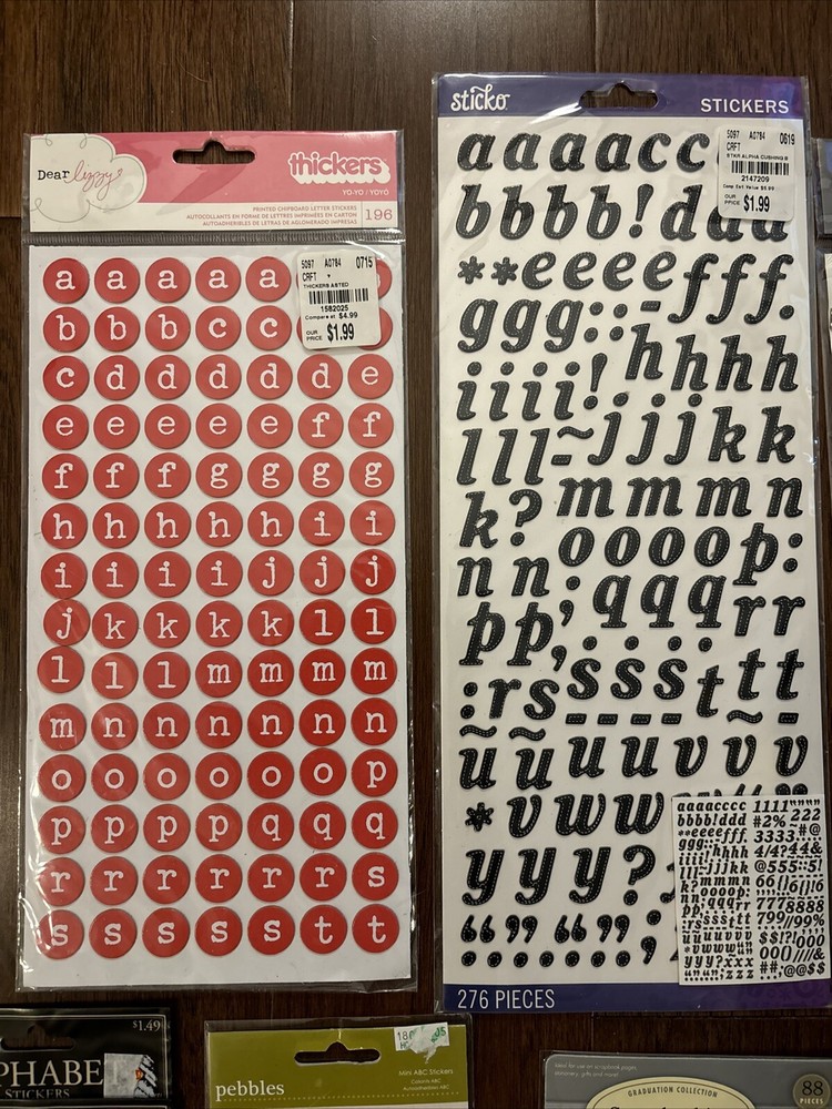 Assorted Scrapbooking Stickers - Alphabet