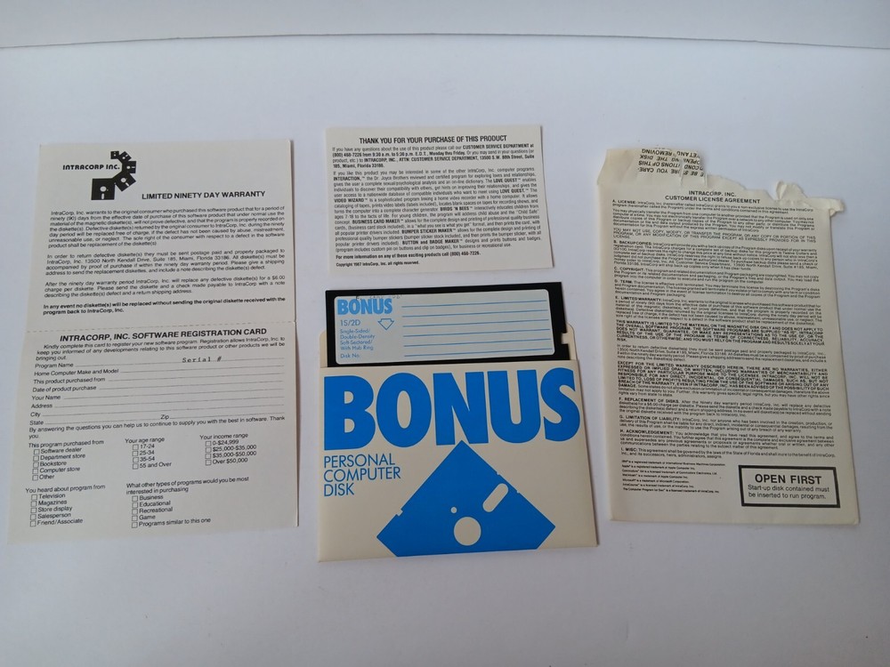 Commodore 64 Intracorp Business Card Maker Software Tested/Works