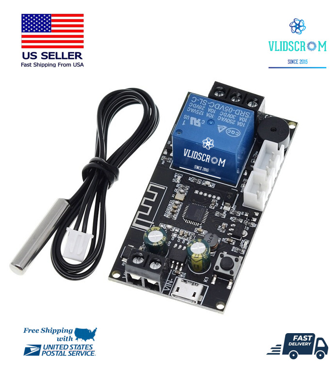WiFi Thermostat Temperature Controller Module DC 6-30V Heating Cooling Sensor