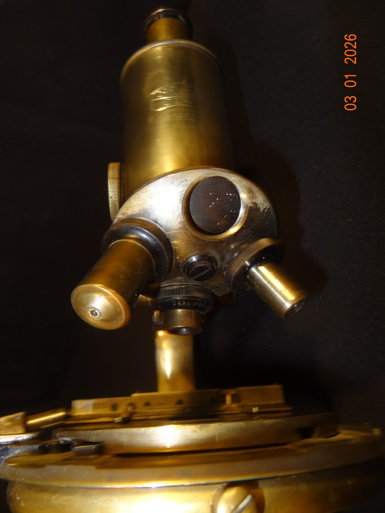 PHENOMENAL ANTIQUE CARL ZEISS JENA ANTIQUE MICROSCOPE