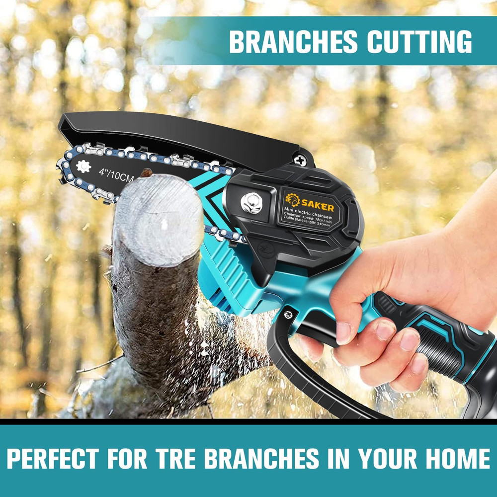 Mini Chainsaw,Portable Electric Chainsaws Cordless,Handheld Chain Saw Pruning Sh