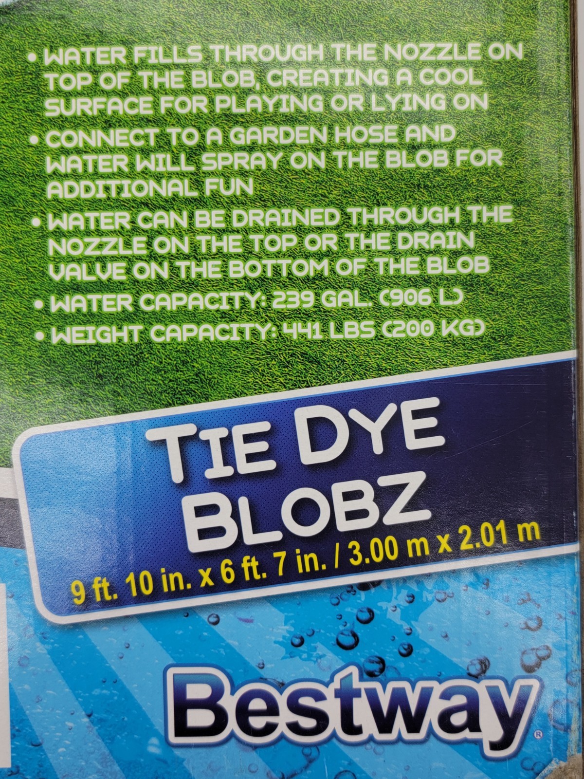 H2OGO! Tie Dye Blobz Water-Filled Splash Pad 9’ 10” x 6' 7" Bestway H2O Go! Jump