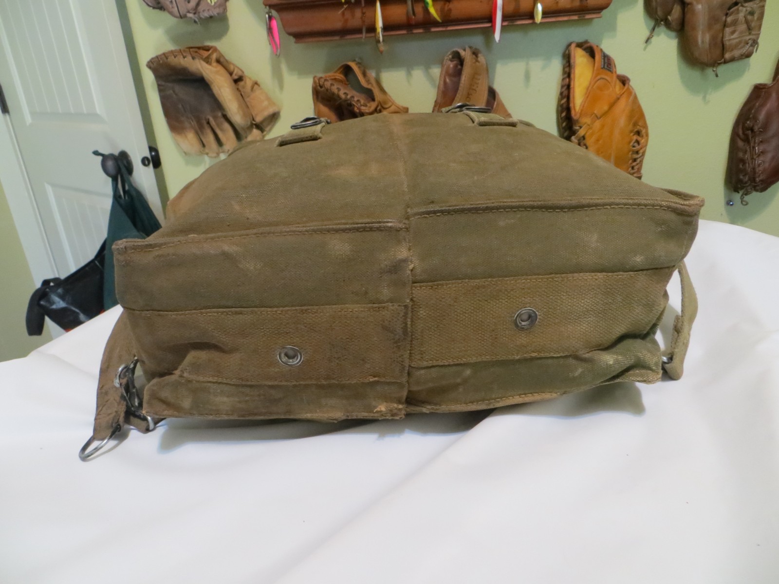ORIGINAL WWII US ARMY M1 AMMO BAG CUSTOM FIELD FIELD HAVERSACK BACKPACK