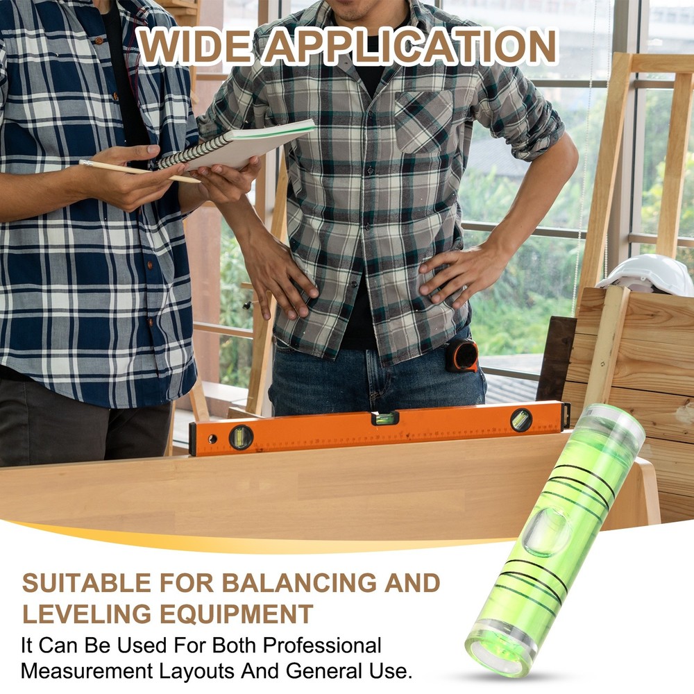 30pcs 50x9mm Small Cylindrical Bubble Level Vials Levels Measuring Tools