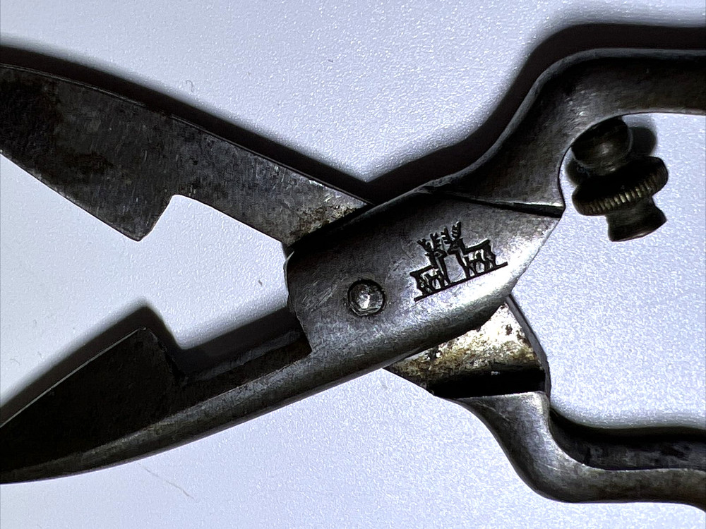 Jos Barnard & Sons Small Scissors Embossed Deer Stag Makers Mark
