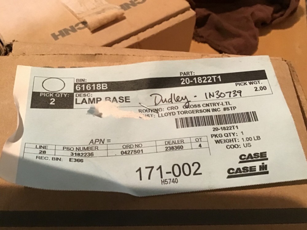 Two Case lamp bases, new, 20-1822T1