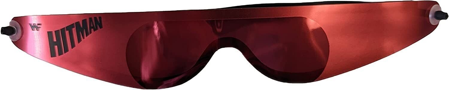 Hitman WWF Logo Pink Bret Hitman Hart Wrap Around Shades Sunglasses