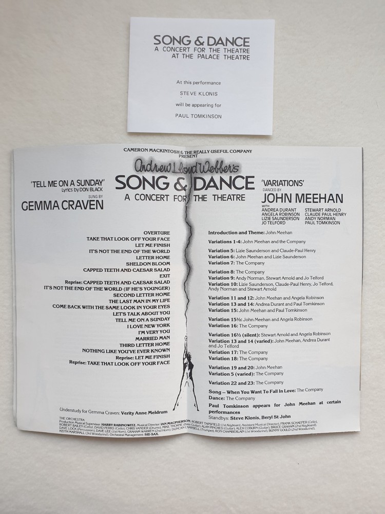 JOB LOT MUSICAL THEATRE PROGRAMMES