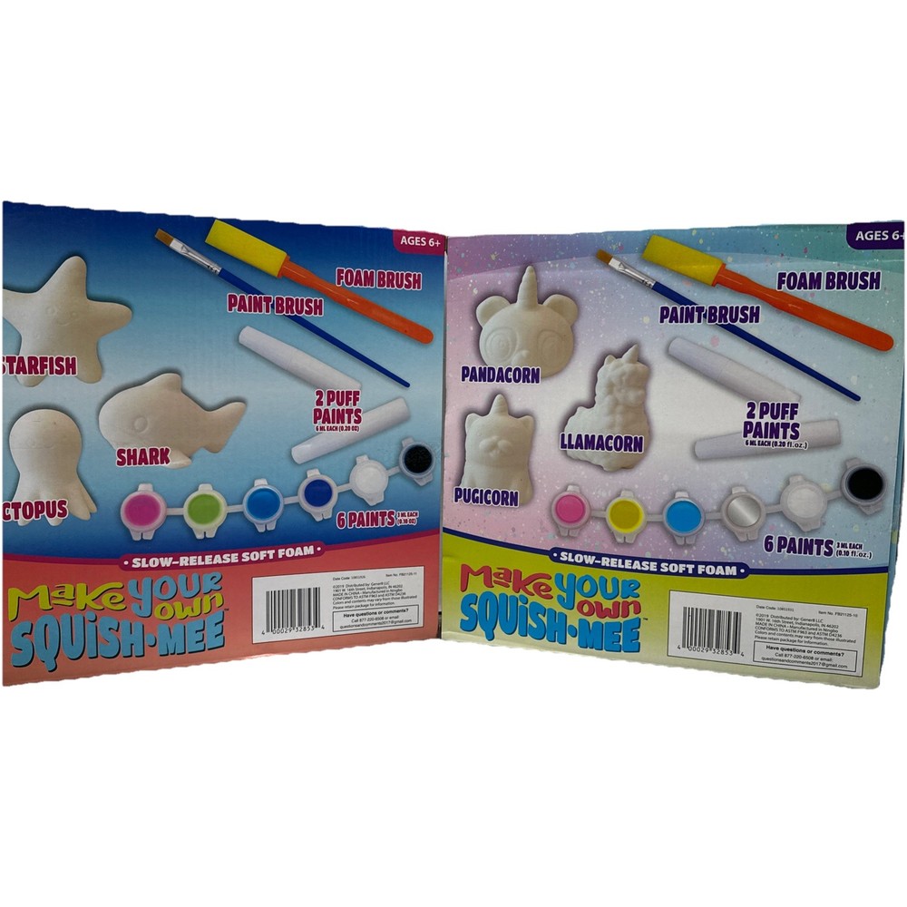 Make Your Own Squish Mee Two Pack Slow Release, Soft Foam Creations With Paint