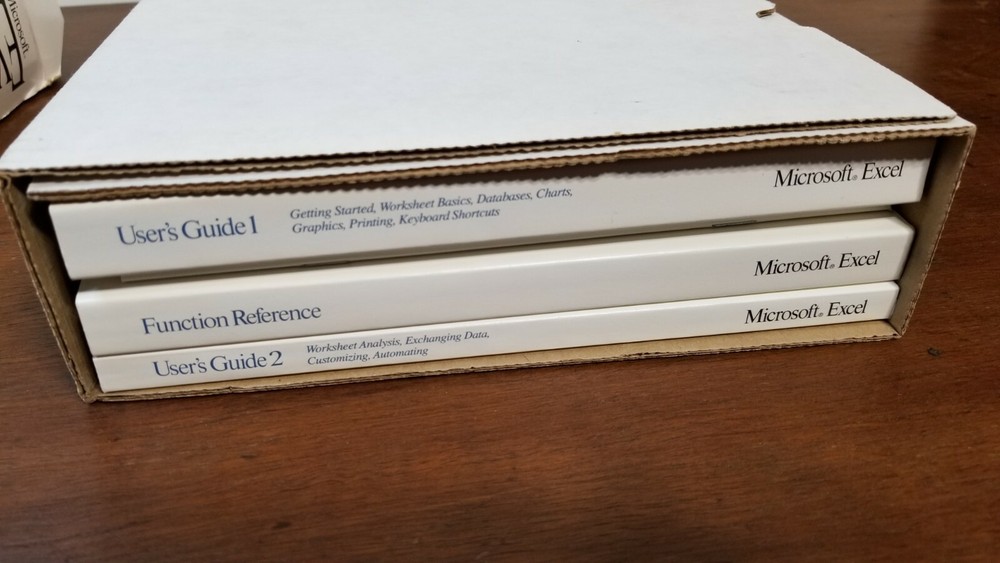 Vtg Microsoft Excel User'sGuides Version 4.0 For Apple Macintosh NO DISKETTES