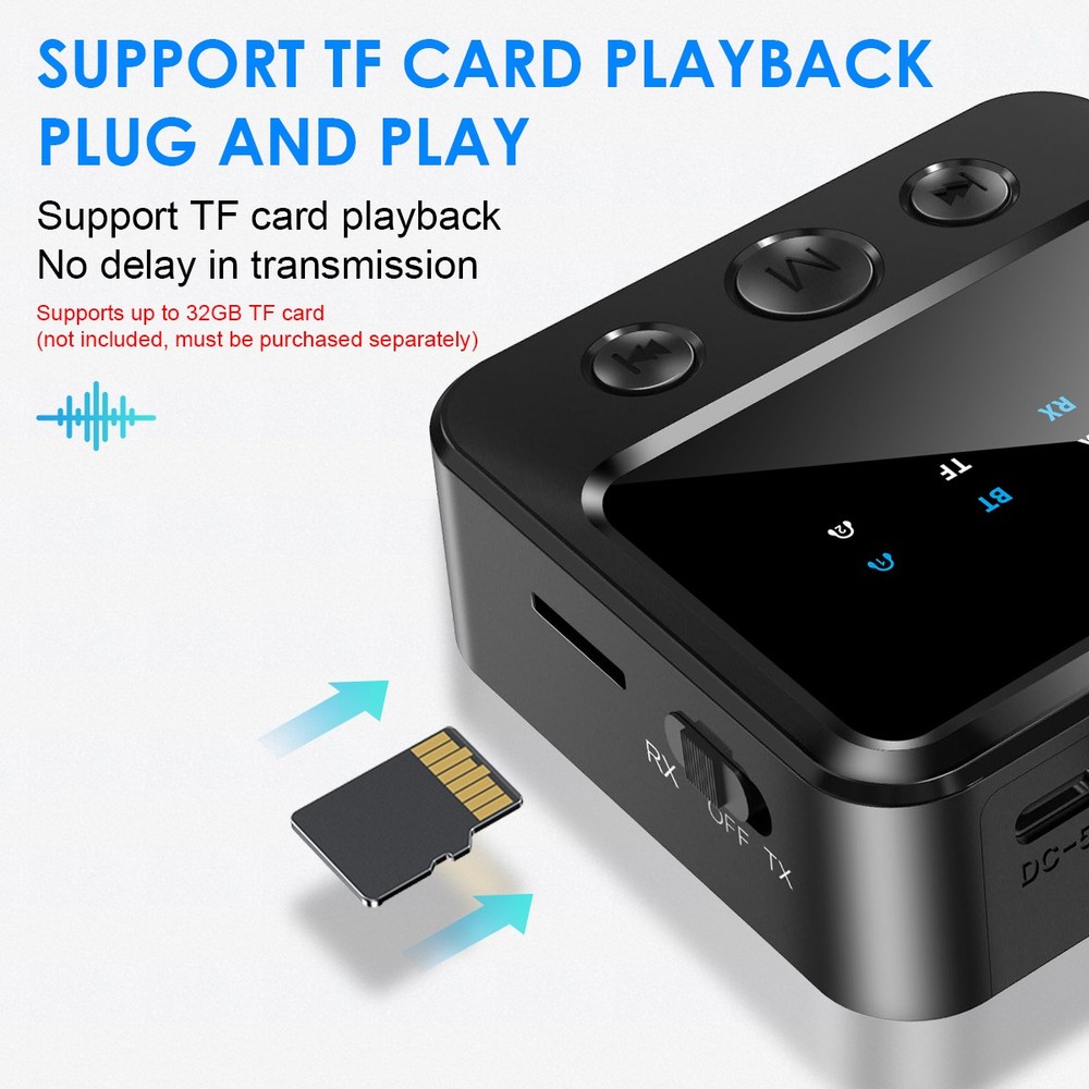 Bluetooth 5.4 Wireless Transmitter Receiver HiFi Audio Music Adapter AUX RCA
