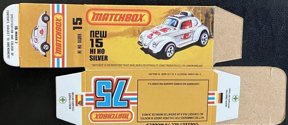 Matchbox Superfast #15 Hi-Ho Silver Type L Repro Box