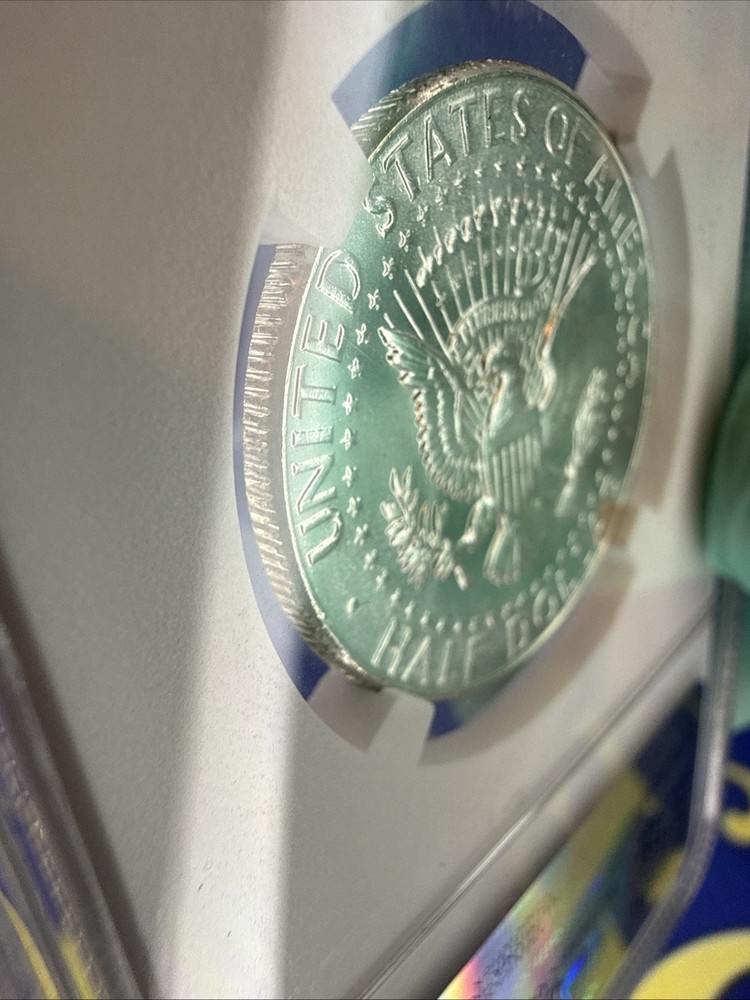 1966 Kennedy Half Dollar MS-64 NGC Flag Label