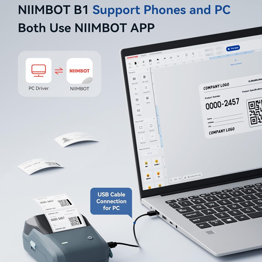 NIIMBOT Label Maker with Tape, 690pcs Labels, Portable Bluetooth Thermal Printer