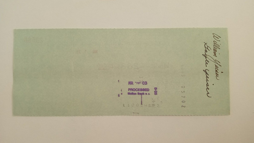 William Yeiser: 1978 Pittsburgh Pirates Expense Check