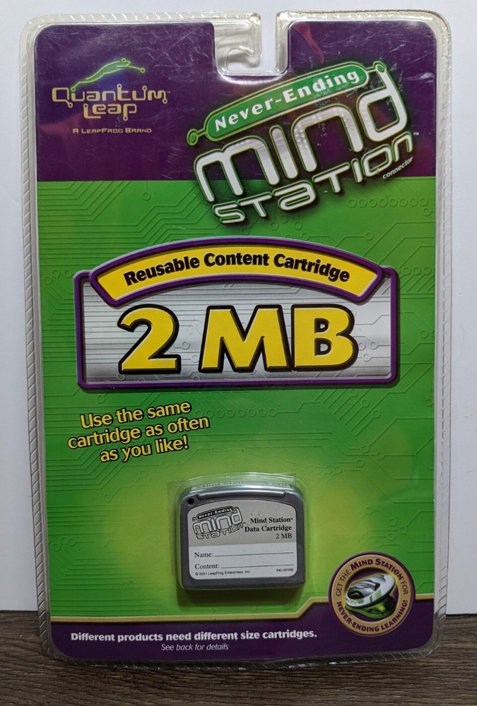 Quantum Leap Never-Ending Mind Station Connector 2MB Content Cartridge 2001 NEW
