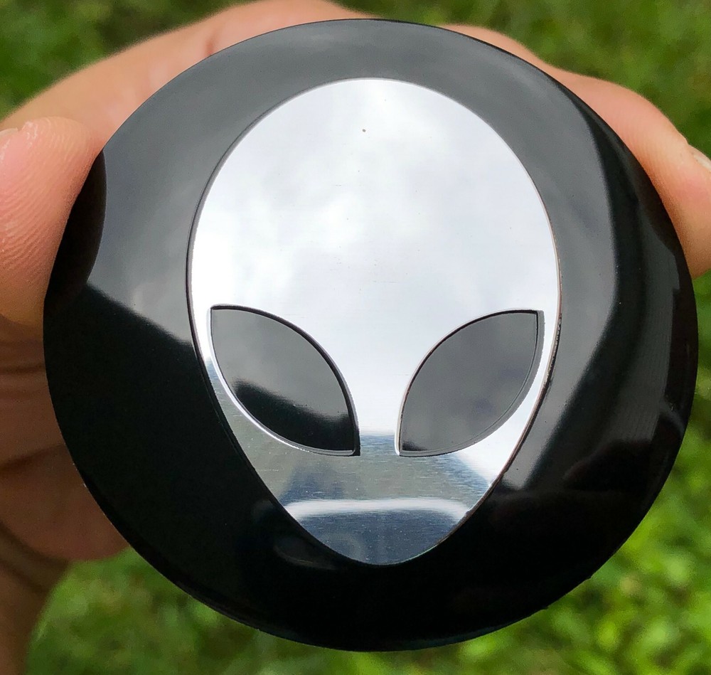 4x ALIEN Wheel Center Hub Cap Sticker Decal 2.20" DOME SHAPE