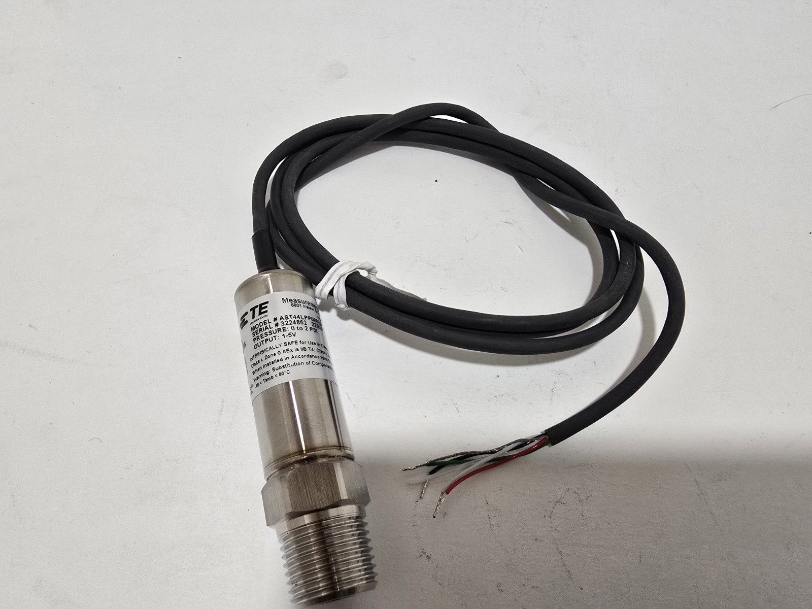AST44LPP00002P3B1000 Industrial Pressure Transducer 0-2 PSI TE Connectivity