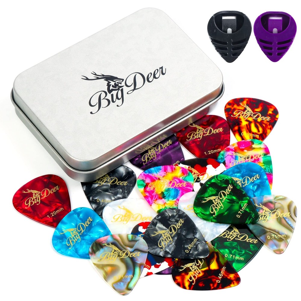 30 pack Celluloid Guitar Picks ，includes Thin,Medium, Heavy & Extra Heavy Pic...