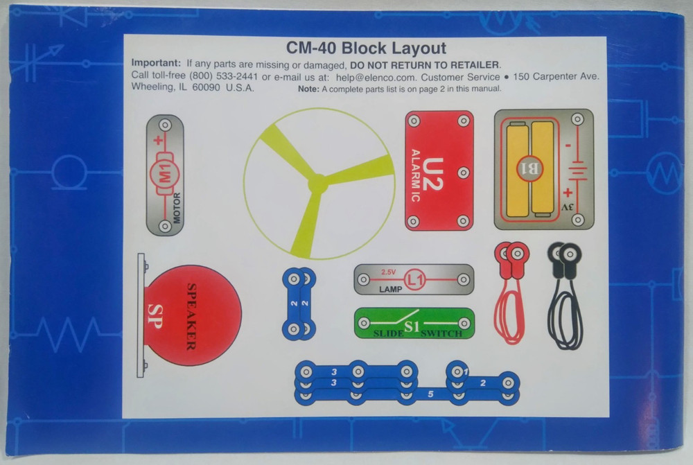 🔥EDU-TOYS Circuit Maker 40 Basic Electronics Discovery Kit with new Batteries