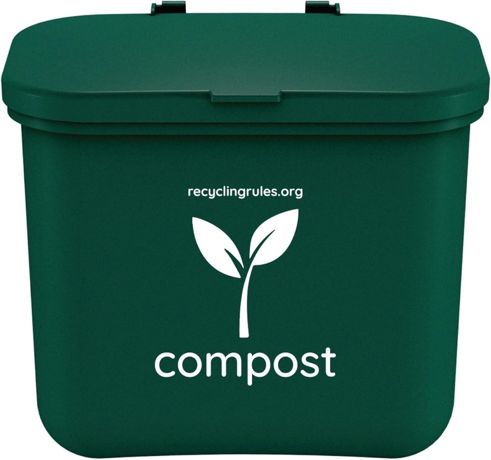 Small Green Compost Bin Container for Kitchen Indoor Hanging Recycling