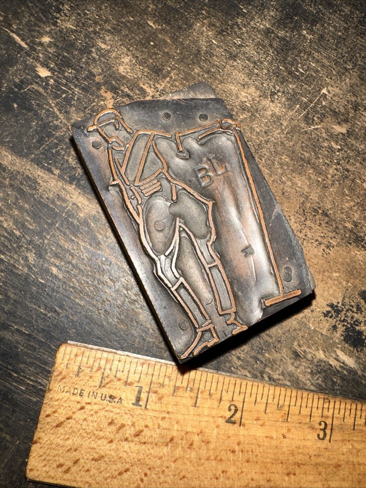 Printing Block “ Man Playing Golf… Putter “ Copper Face, Nice Image!