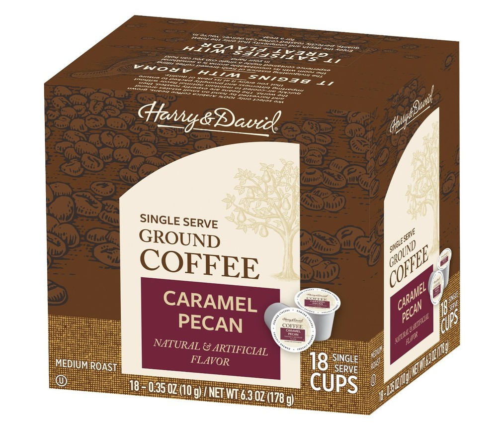 Harry & David Coffee Combo, Caramel Pecan, Maple Vanilla 2/18 ct boxes