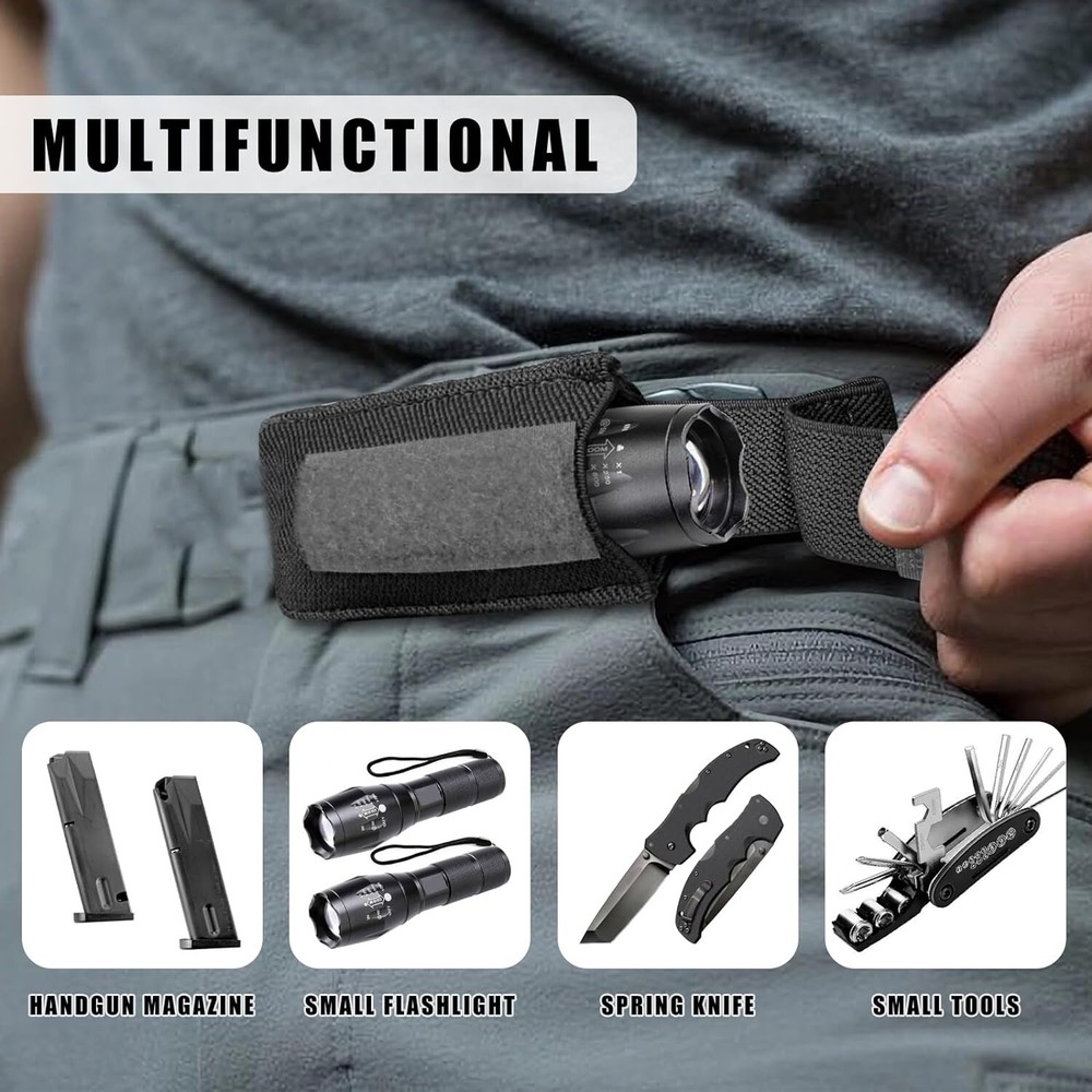 US Tactical Horizontal Elastic Open-Top Single Pistol Magazine Pouch Tools Pouch