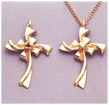 Cross Pre-Notched Pendant Setting With 2.25mm Accent in Solid Sterling Silver