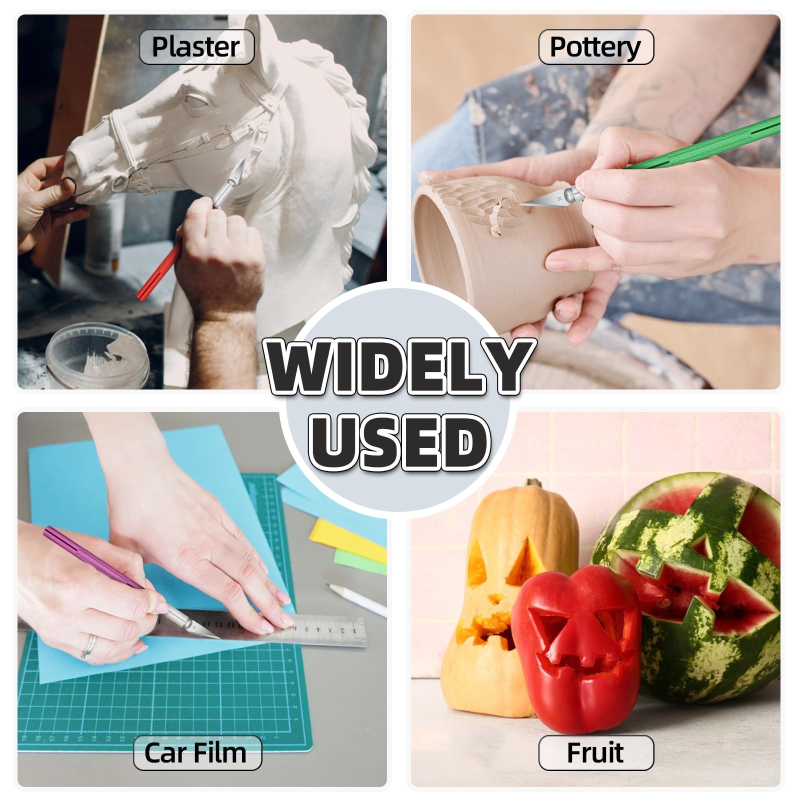 55 Pack Exacto Knife, Hobby Knife Set with 5 Craft Knives and 50 Precision Knife