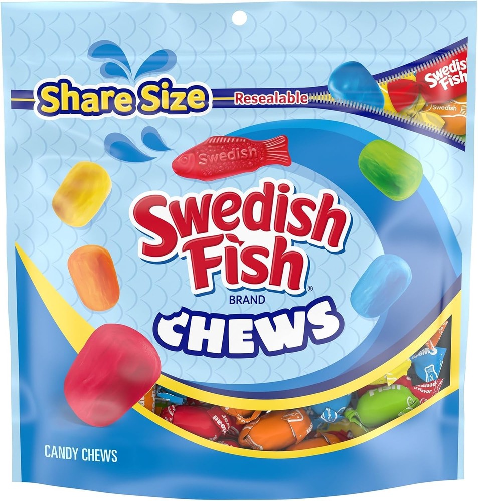 SWEDISH FISH Chews Soft & Chewy Candy, Share Size