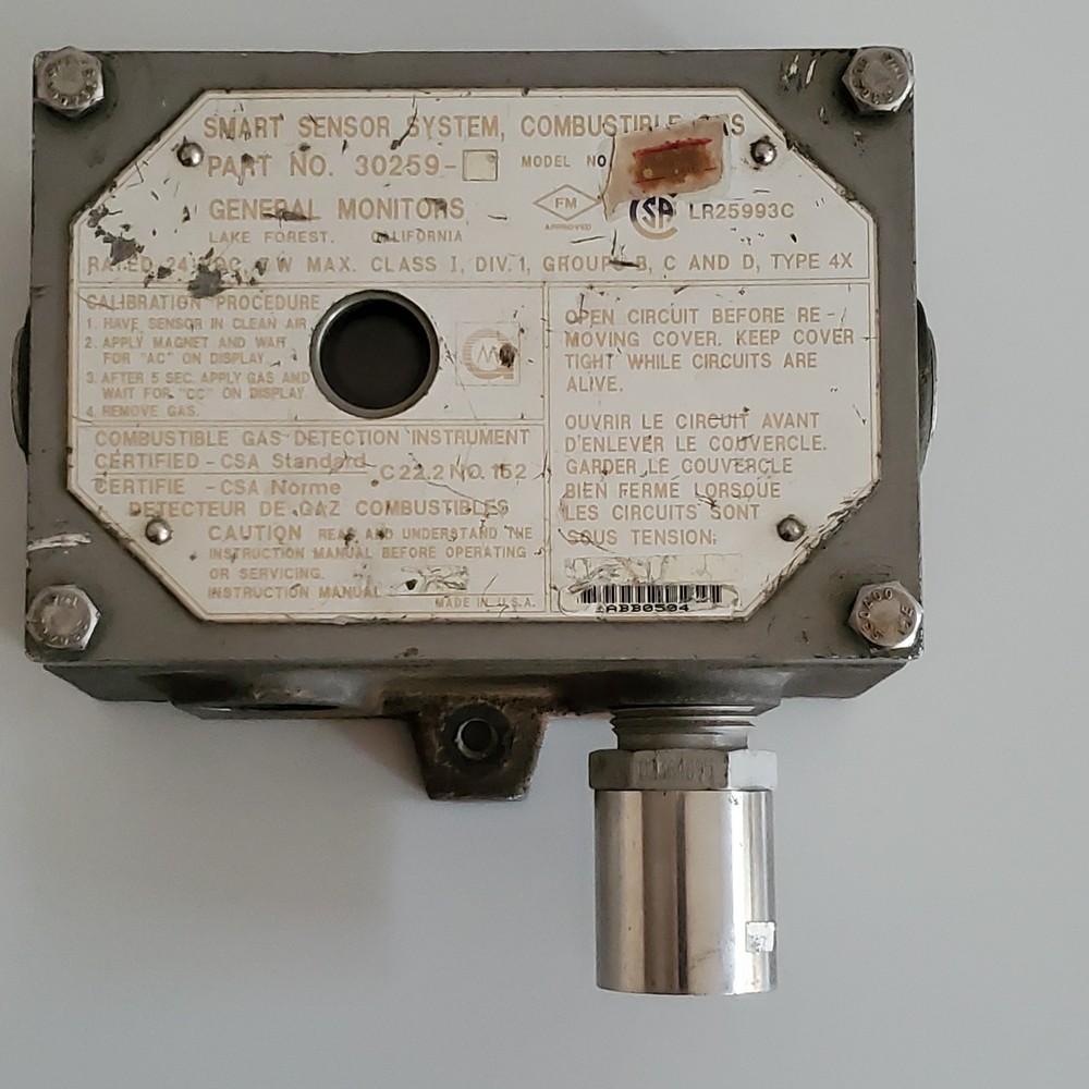 GENERAL MONITORS 30259 COMBUSTIBLE GAS Smart Sensor CSA FM Class
