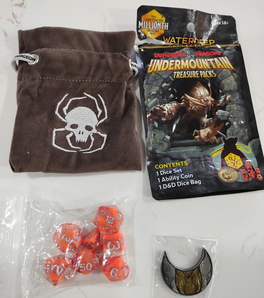 Dungeons & Dragons D&D Undermountain Treasure Pack Opened - Items as Pictured