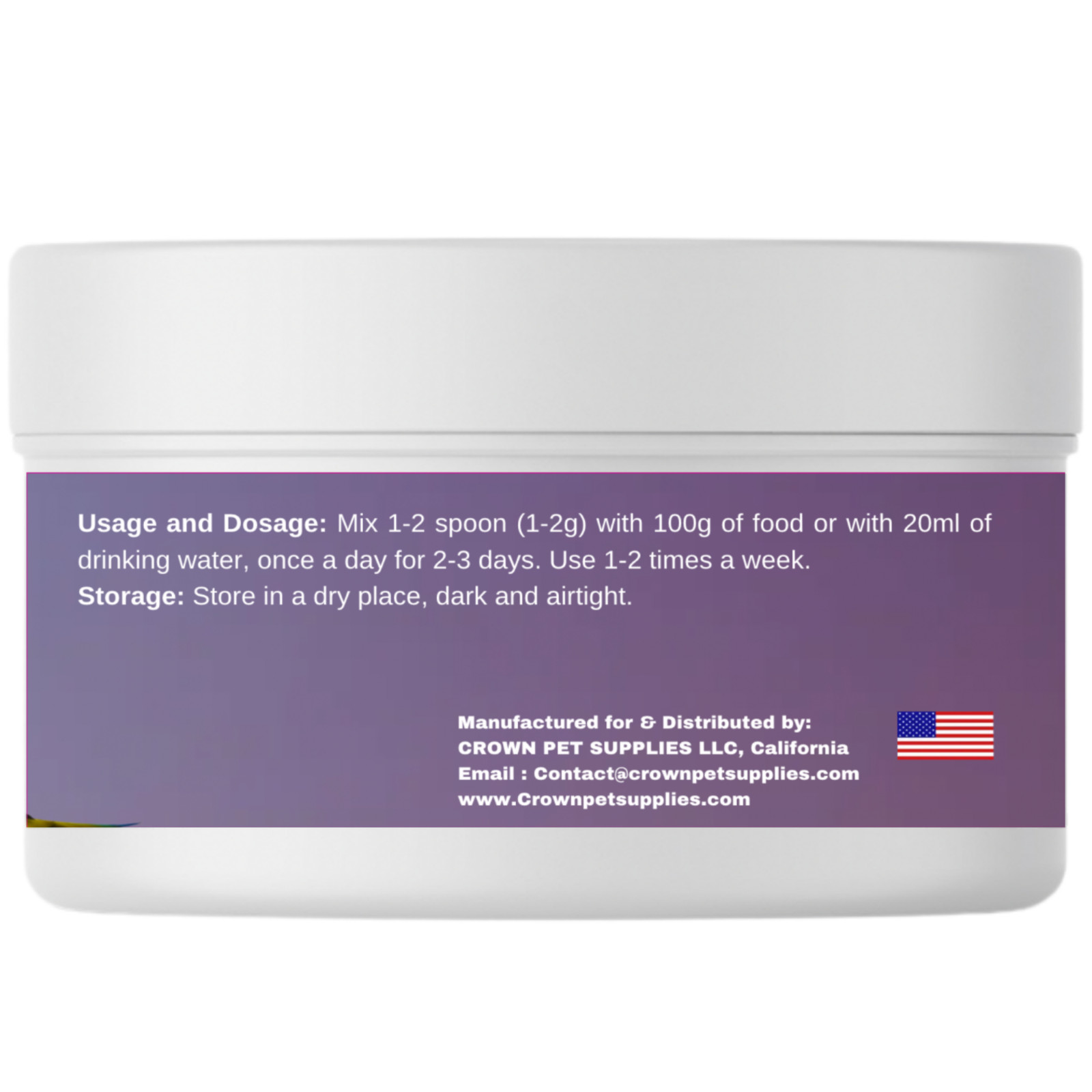 Probiotic Parrots Powder, Diarrhea, Nutrition, Growth & Immunity For Birds