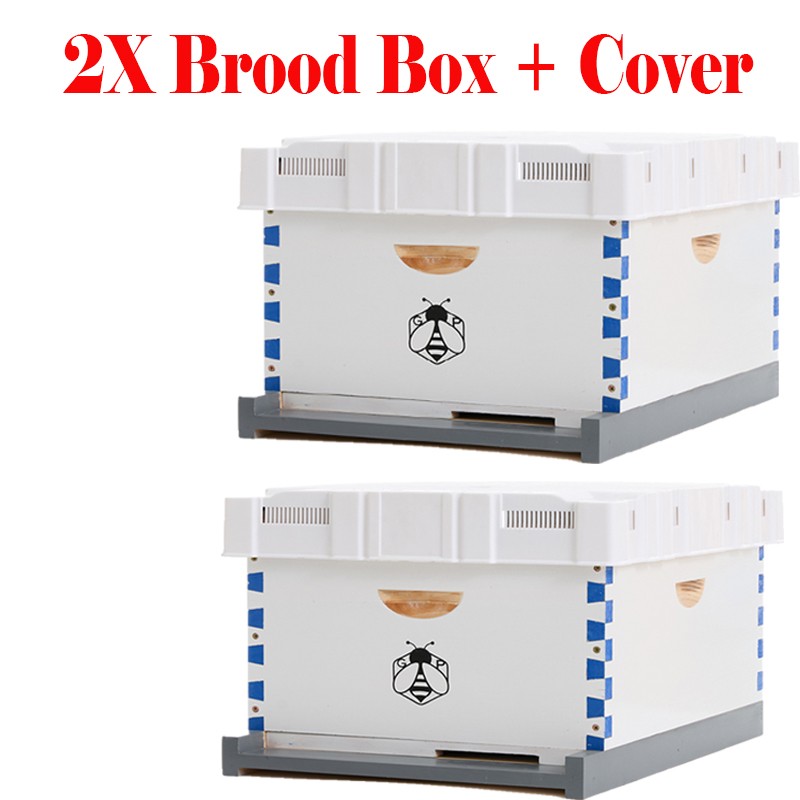 2X Beehive 2 Deep 20X Frames Langstroth Wooden Frame Box Kit Waxed Boxes AU