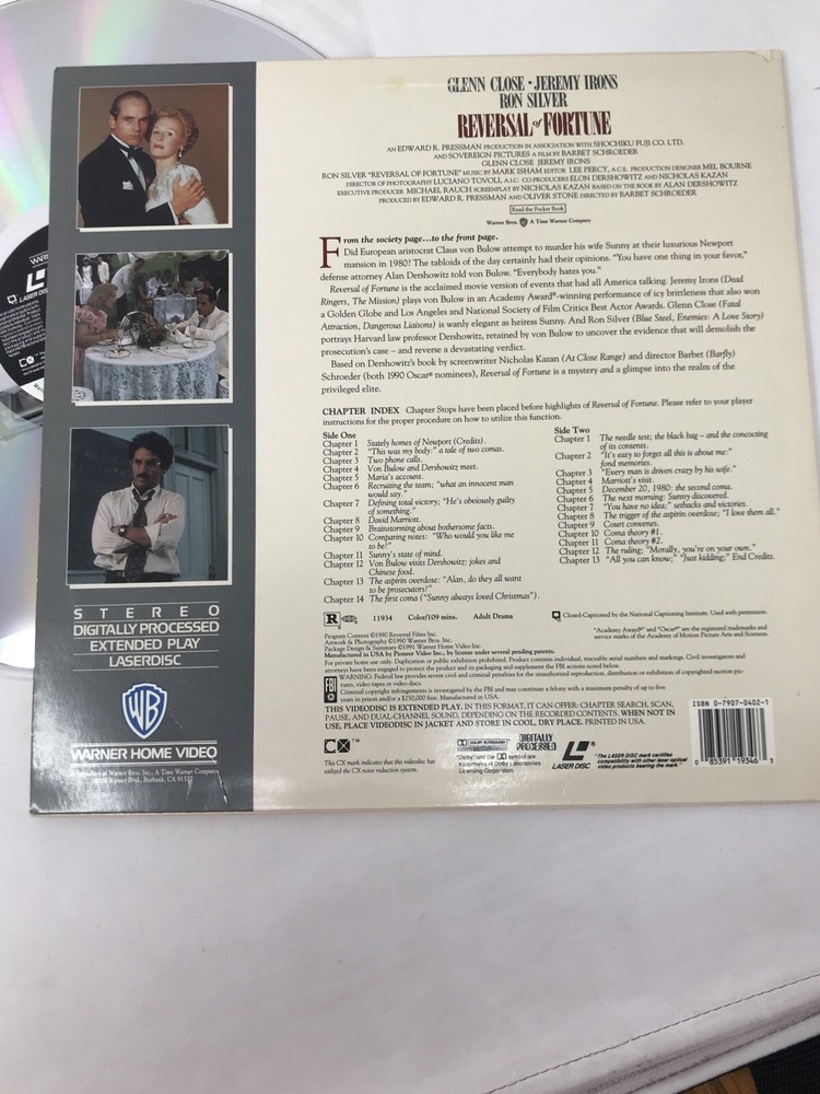 Reversal of Fortune LaserDisc