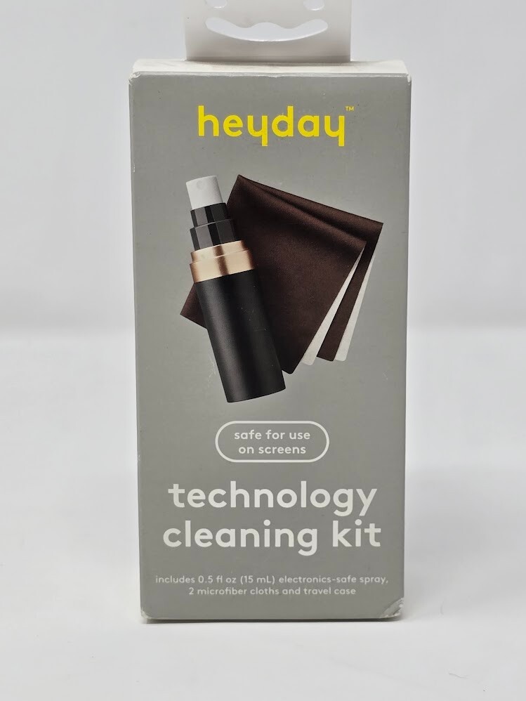 Heyday Technology Cleaning Kit - 15ml Spray + 2 Cloths + Travel Case - New