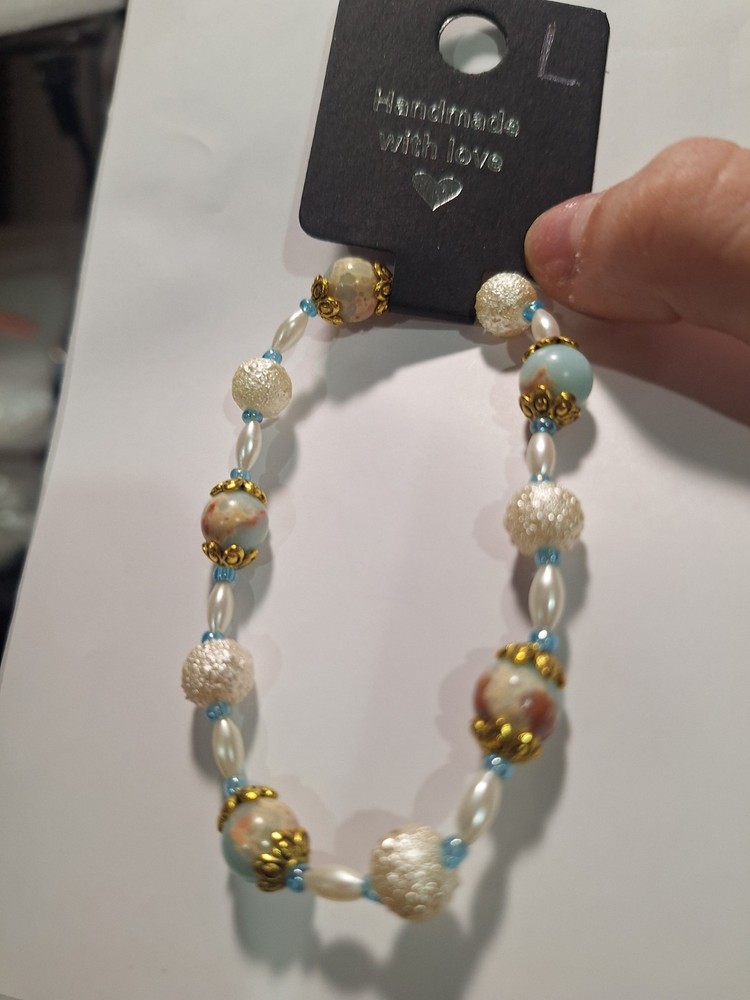 Handmade with love Large Beaded Bracelet