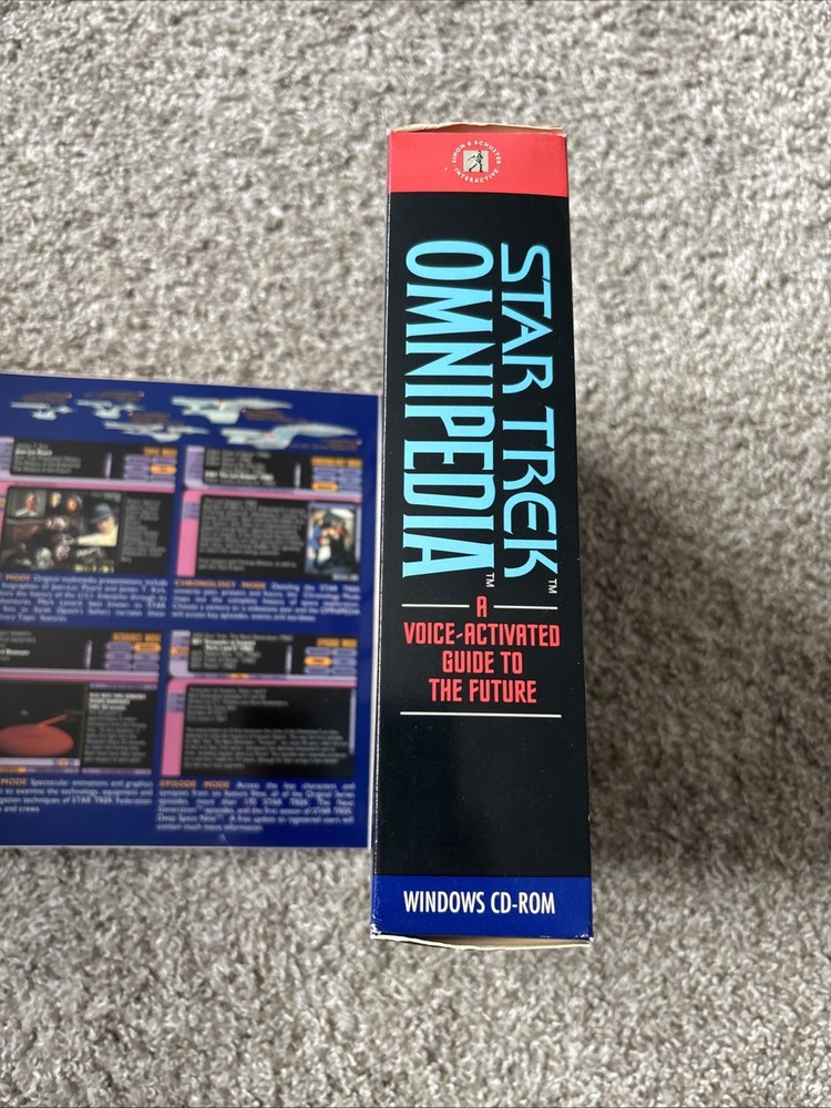 1995 Star Trek Omnipedia Computer Software CD-Rom Big Box PC Game Sealed Content