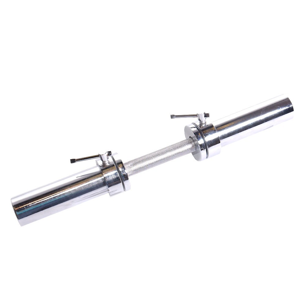 20 in. Olympic Dumbbell Handle with Collars, Single, Chrome