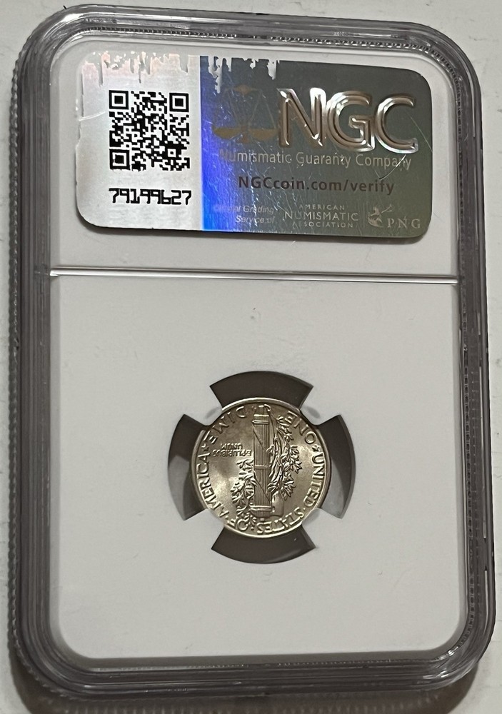 1936 10 Cent Mercury NGC MS65