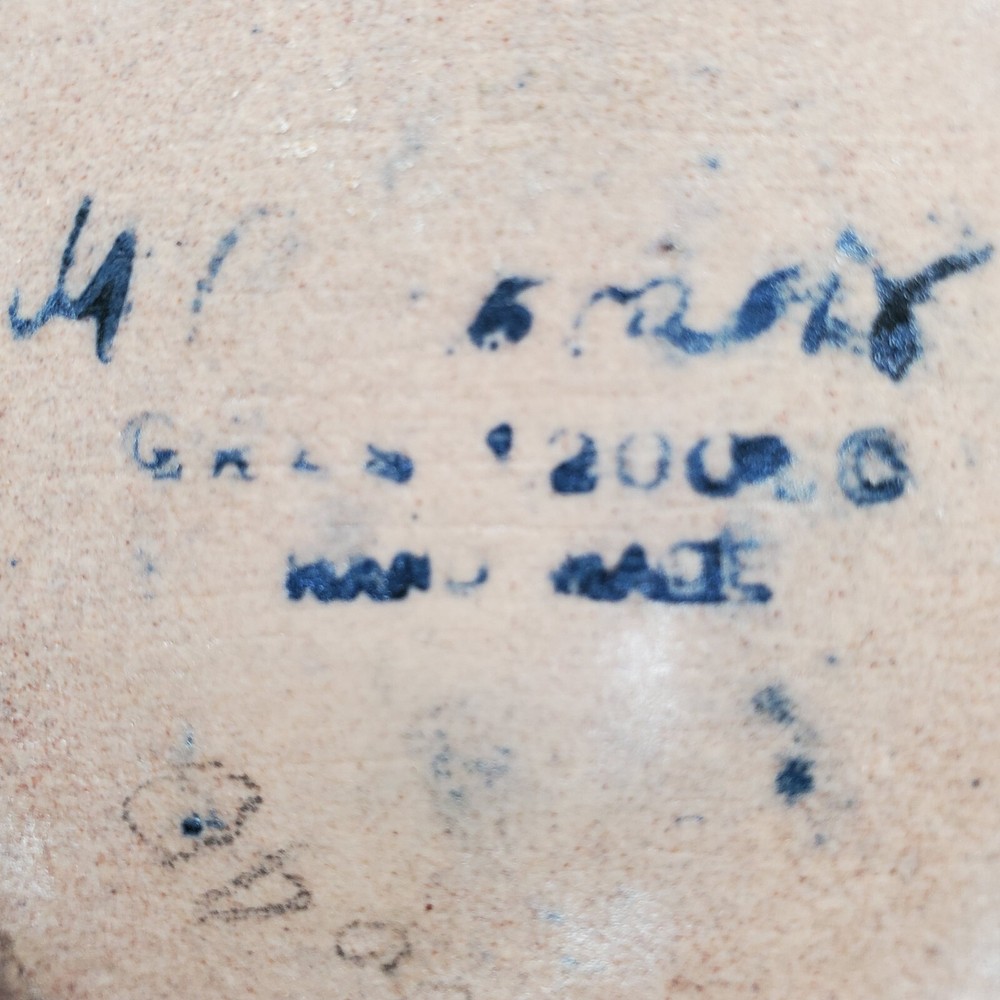 Studio Pottery Pitcher Southwest Assymetrical Glazed Inside Hand Painted