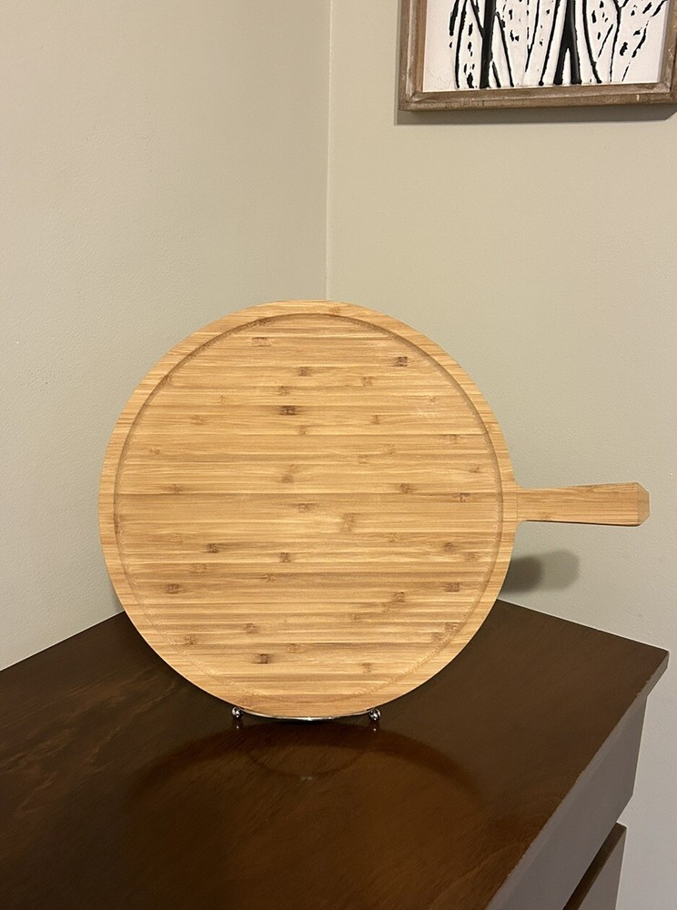 Temptations Tara 12” Easter Egg Hunt Platter Utensils Wooden Serving Paddle EUC