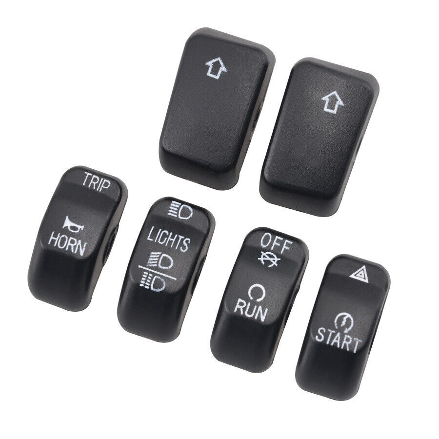 Black Hand Control Button Cover Switch Cap For Harley Dyna Softail XL 883/ 1200