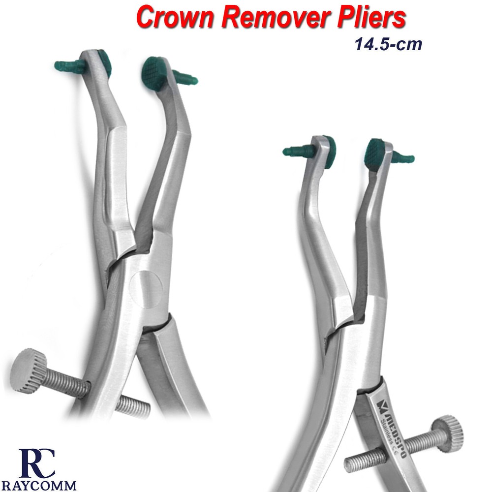 Dental Crown Remover Forceps Temporary Crowns Bridge Removing Plier Rubber Tips