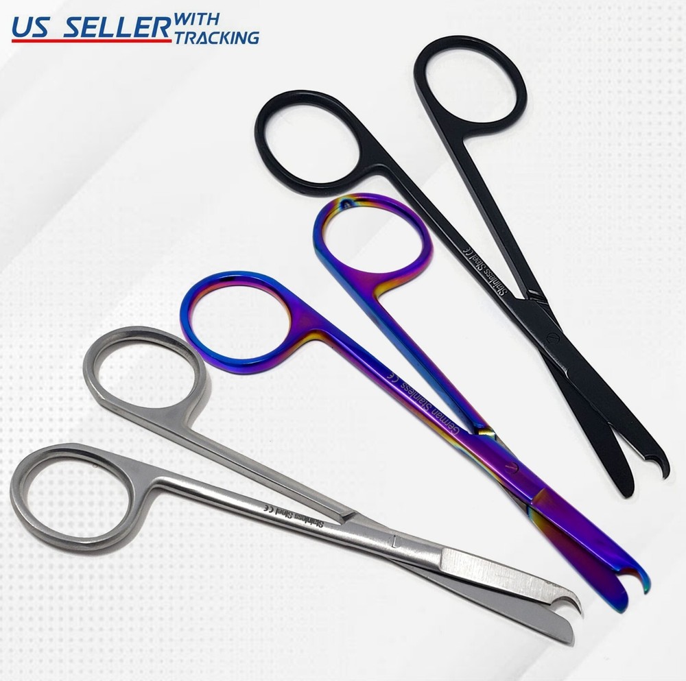 Spencer Suture Scissors 4.5" Dental Scissors Stitch Stainless Steel Hook Black