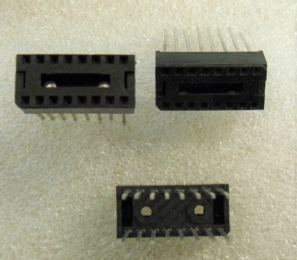 16 Pin Wire Wrap DIP Socket - Dual Wipe Pins - Texas Instruments