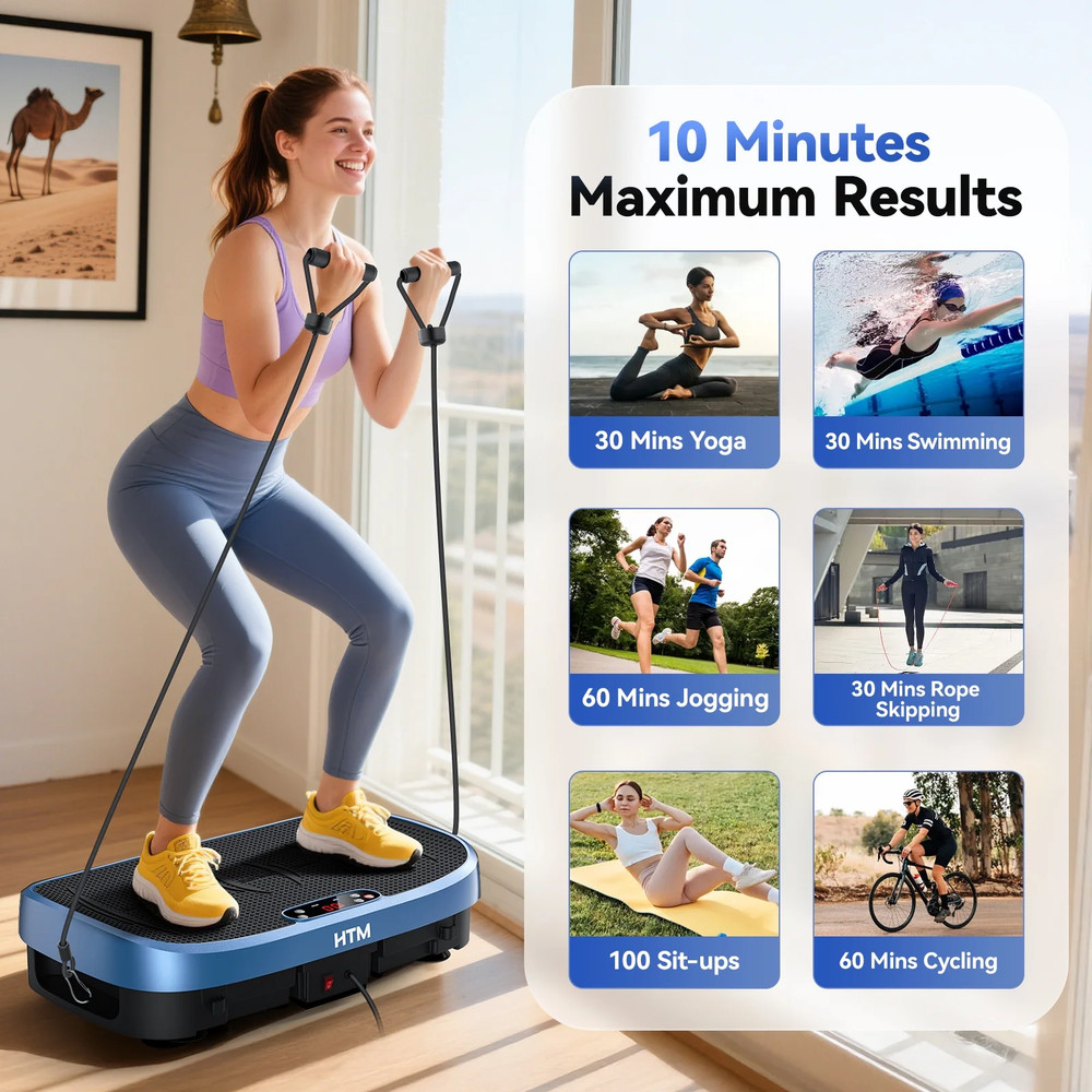 Vibration Plate Exercise Machine 120 Speed Levels, 5 Program Modes, Full Body Wo