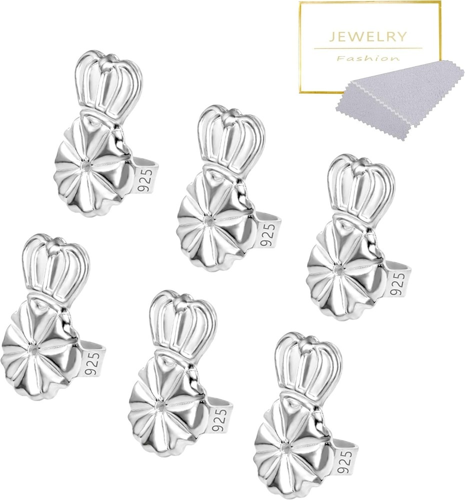 Earring Lifters Backs 925 Sterling Silver Earring Backs for Droopy Ears Adjustab