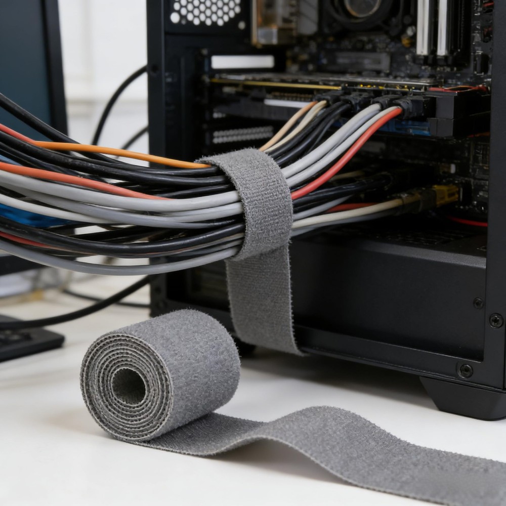 Hook and Loop Cable Ties Electrical 32FT Reusable Fastening Tape Double-Sided...